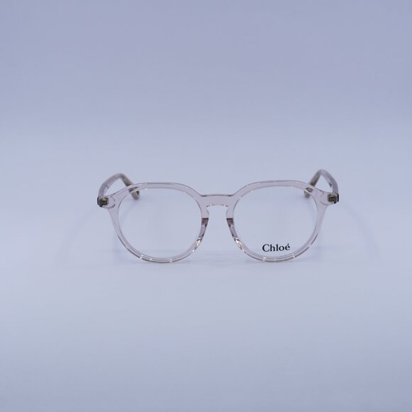Chloe CH0012OA 001 Eyeglasses Transparent Pink 50mm Round Frame - Picture 4 of 11